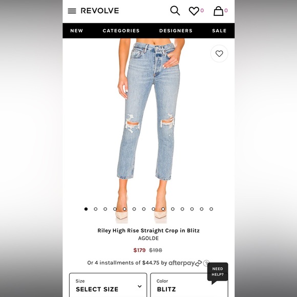 Agolde Riley High Rise Straight Crop - Picture 2 of 2